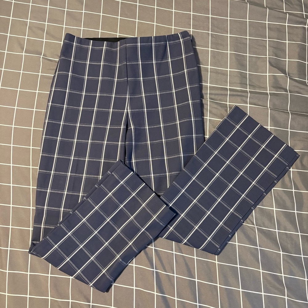 A New Day, Blue and White Dress Pants with plaid pattern